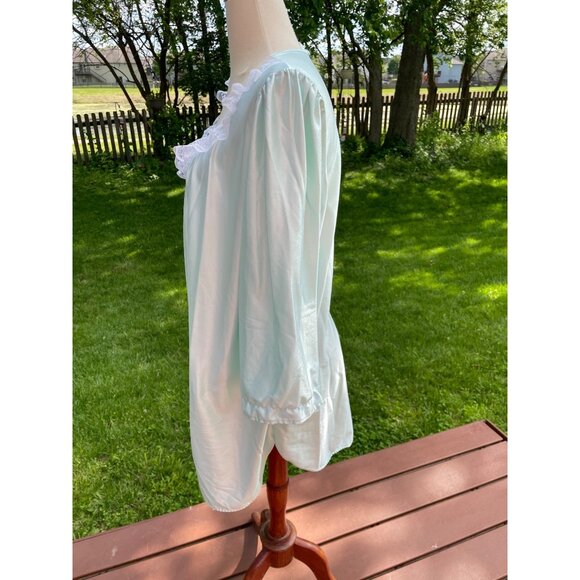 Vintage Stardust Womens Mint Green Nightgown With Lace Trim & 3/4 Sleeves - Picture 3 of 6